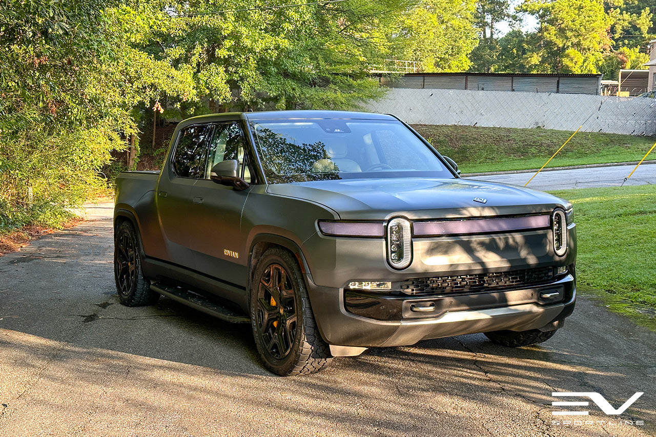 Stealth El Cap Granite Rivian R1T with Triple Square Running Board