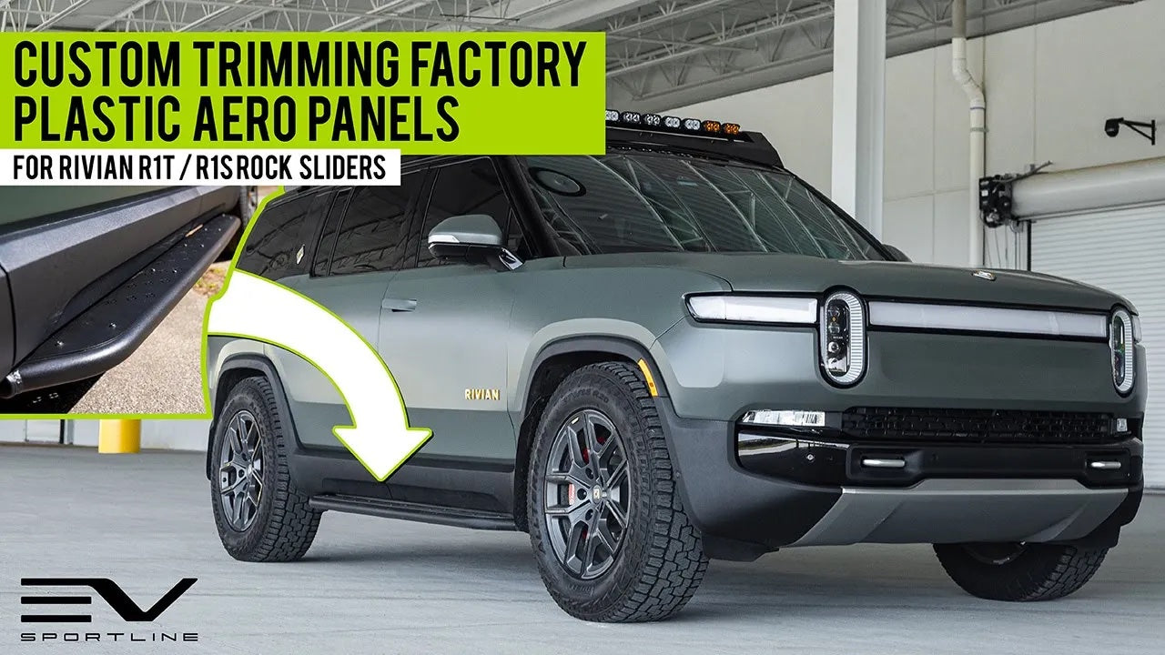 How to Custom Trim Rivian Factory Underbody Plastic Panels for Precision Fit with 1EV's RMaxx Rock Sliders