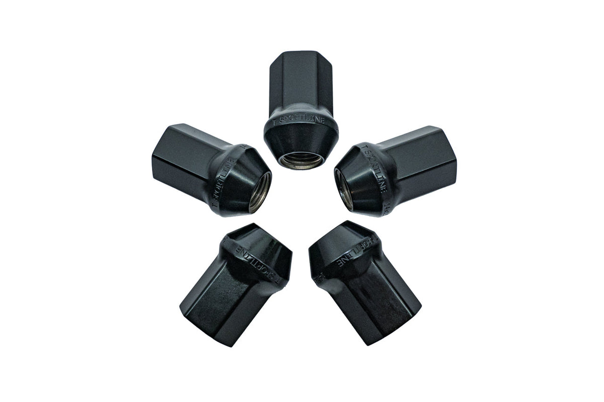 Tesla Wheel Lug Nut Set - Forged Steel Black Enclosed End &amp; Non-Marring Impact Socket