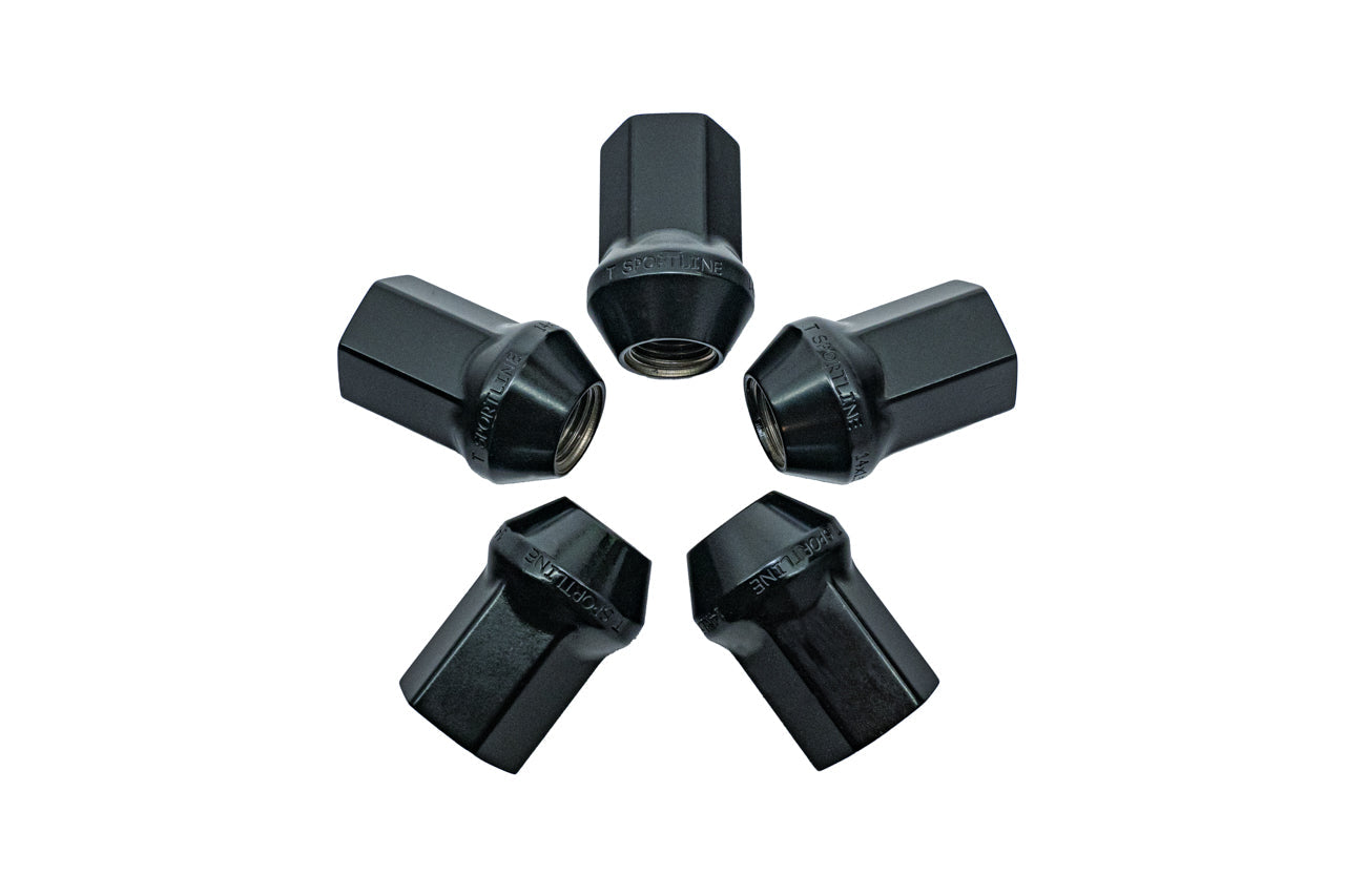 Lucid Wheel Lug Nut Set - Forged Steel Black Enclosed End & Non-Marring Impact Socket