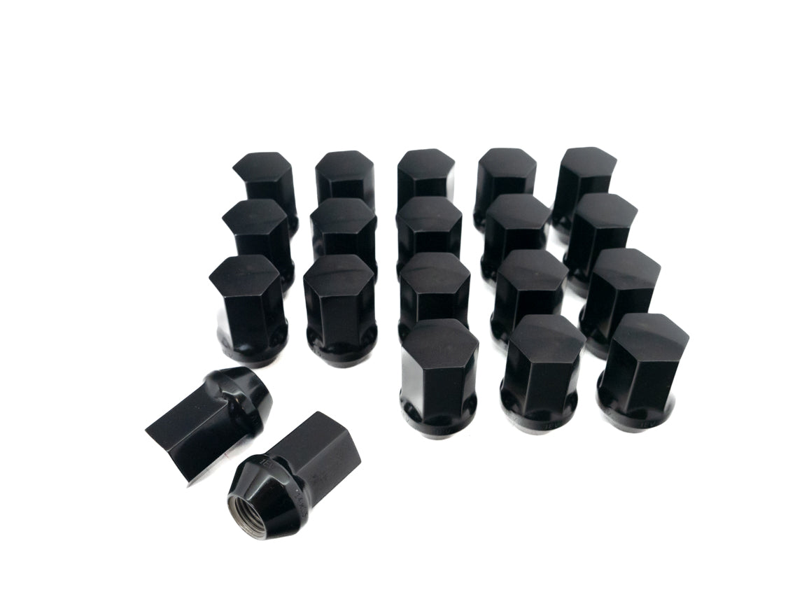 Rivian R1T / R1S Enclosed End Forged Steel Black Wheel Lug Nut Set &amp; Non-Marring Socket