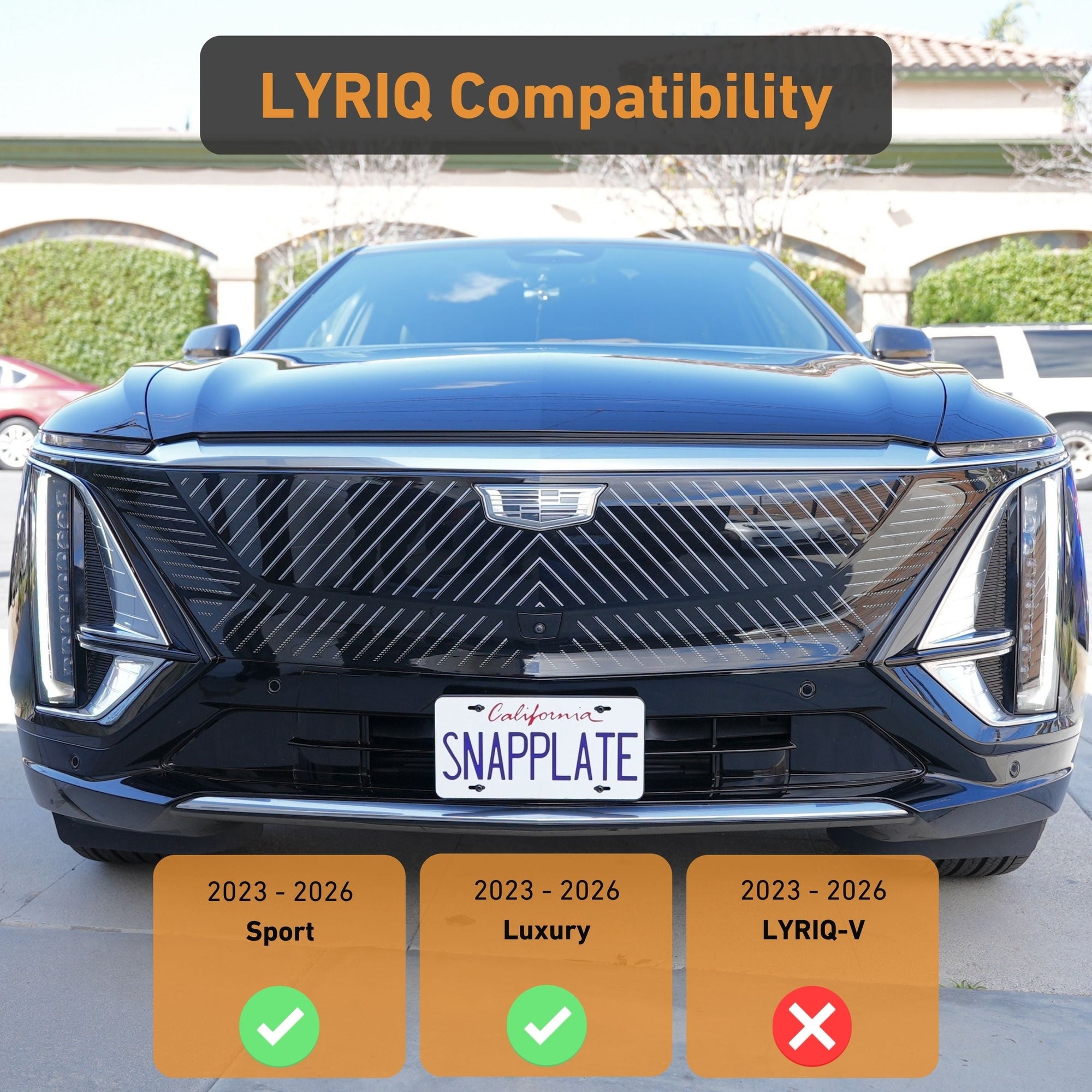 Cadillac LYRIQ SnapPlate No-Drill Front License Plate Holder