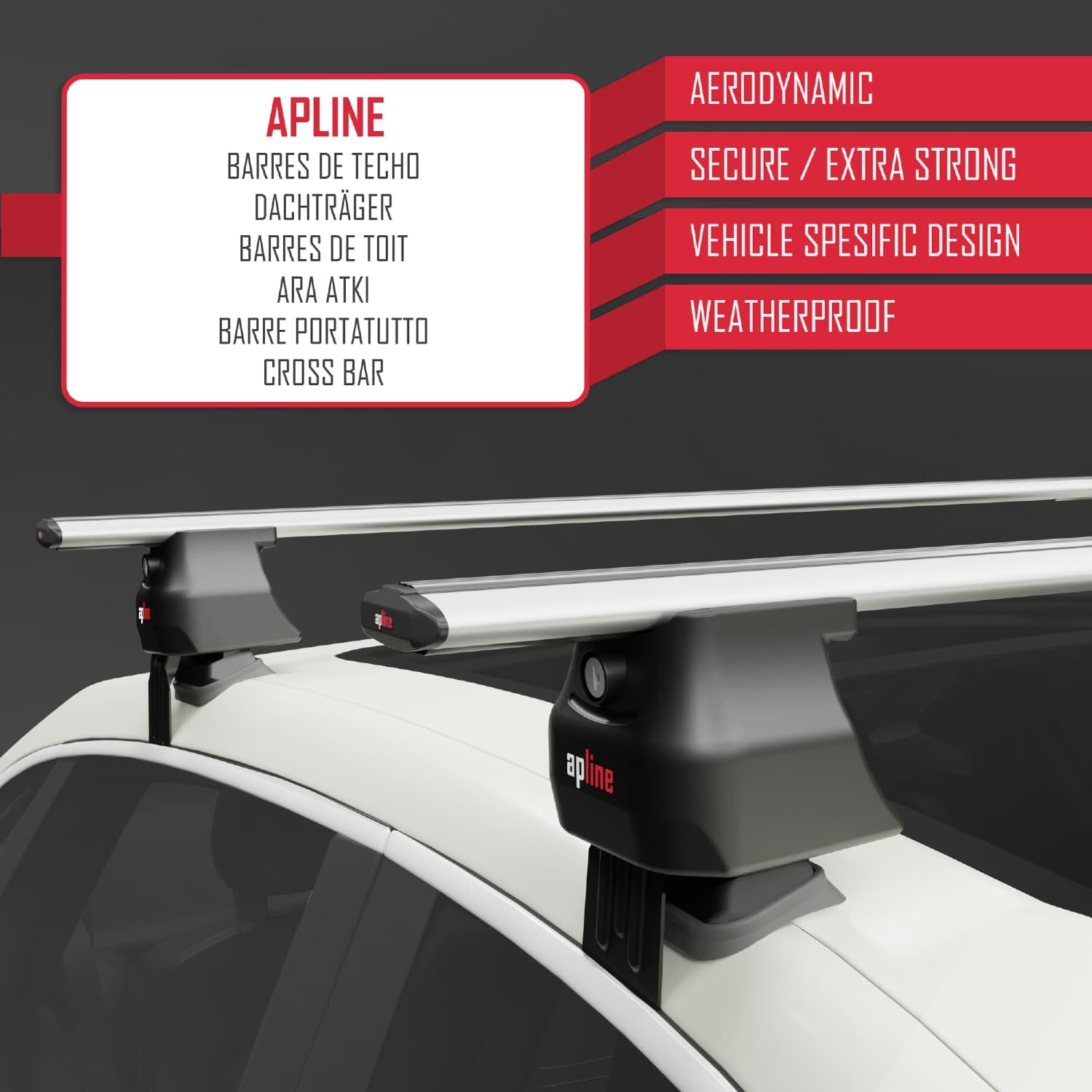 Cross Bar Grey Aluminum Roof Rack (Set of 2) for Hyundai Ioniq 5 (NE) 2021-2025