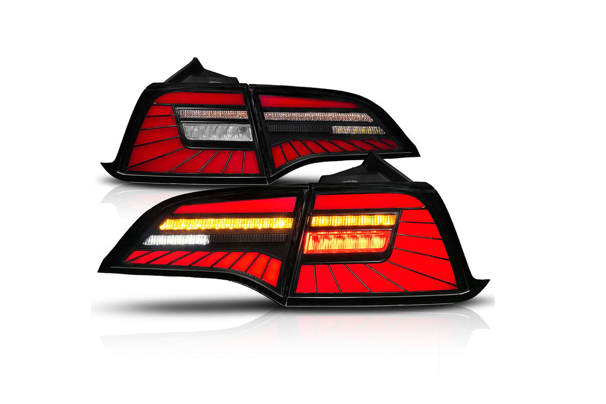 Tesla Model 3 / Y Anzo LED Sequential Tail Lights with Black Housings &amp; Smoke Lenses
