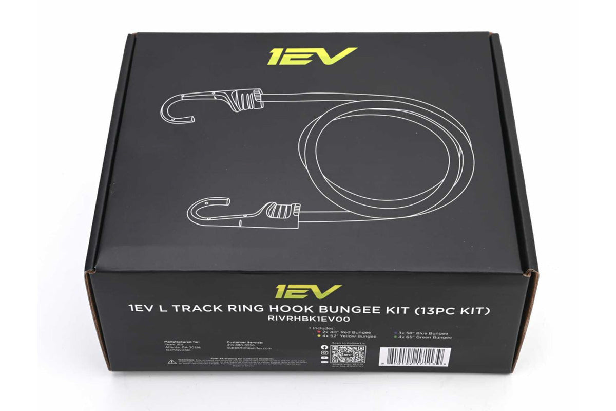 Add-on &amp; SAVE $5 Long Bungee Cord Straps and Tote Kit for Rivian R1T Truck Beds &amp; L-Track Ring Hooks