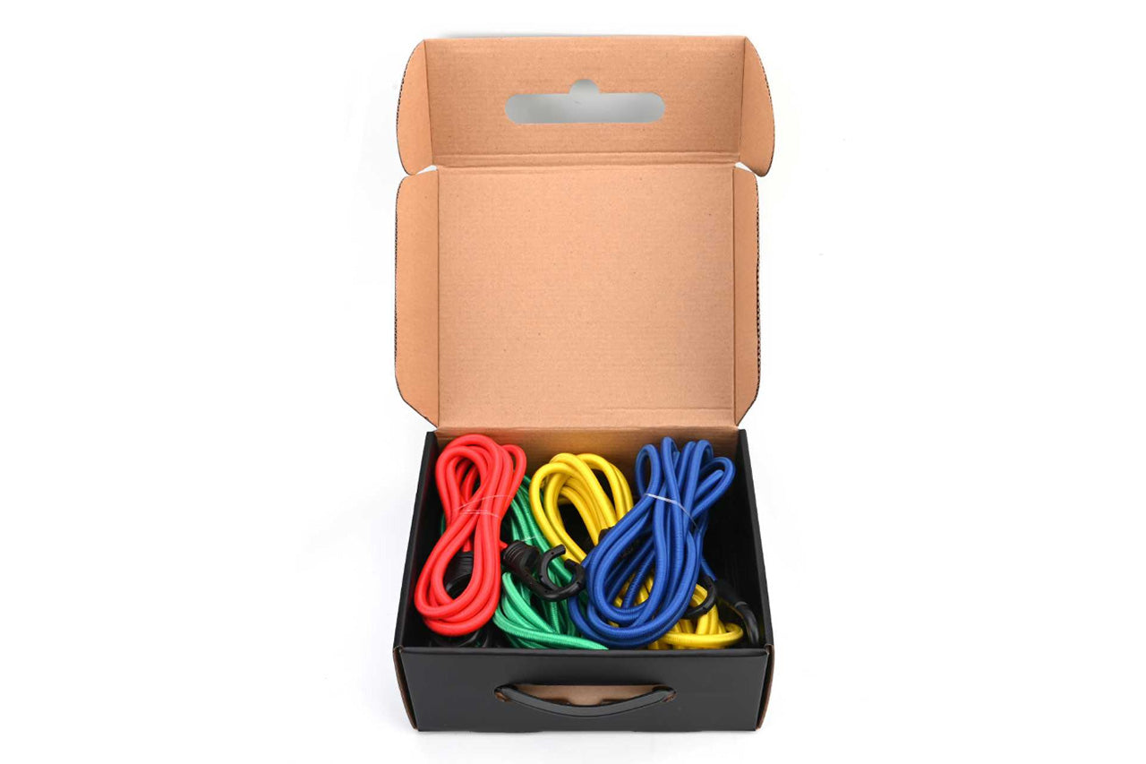 Long Bungee Cord Straps and Tote Kit for Rivian R1T Truck Beds & L-Track Ring Hooks