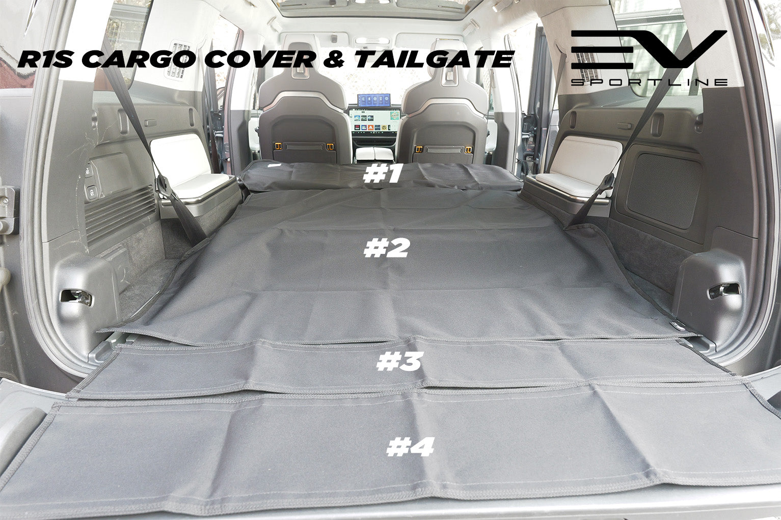 Rear Cargo and 2nd / 3rd Row Seat Down Canvasback Liner and Surface Covers for Rivian R1S