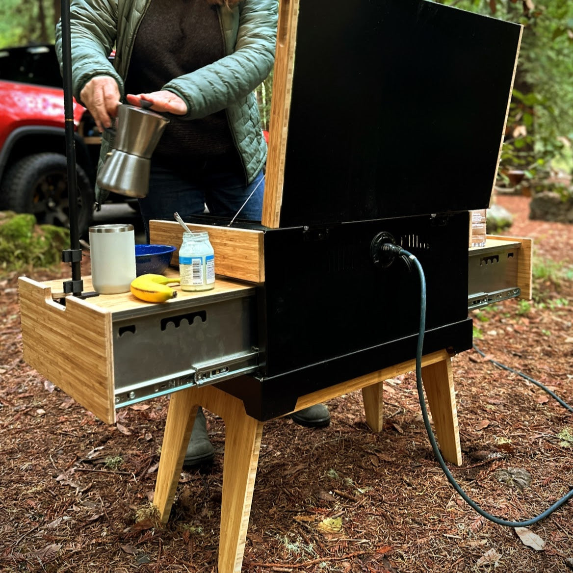 Thunderbolt Adventure Field Table – Compact Folding Bamboo Camp Table