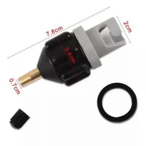 Flated Tire Valve Stem Inflator Adapter and Gauge