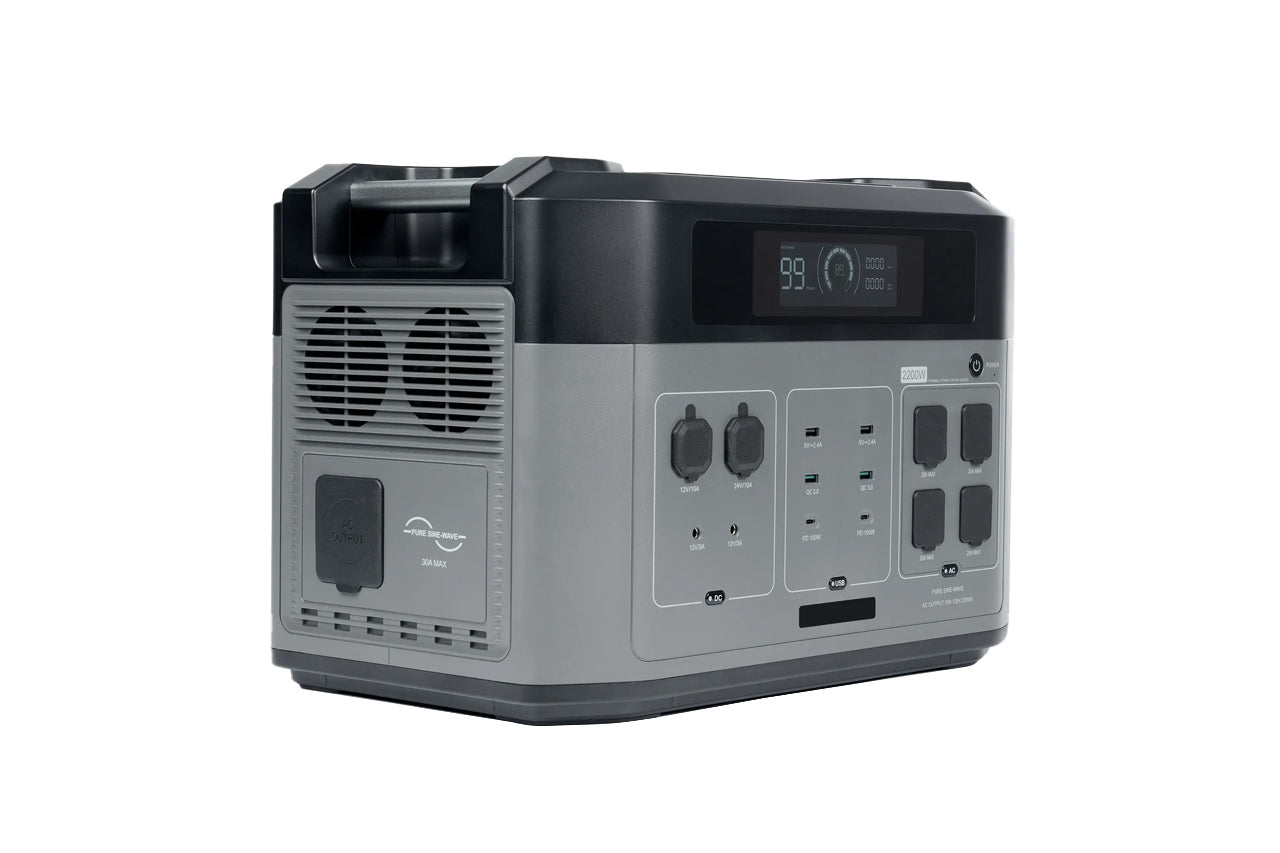 2200W - 120V AC Electric Generator Solar Rechargeable Power Bank (2050 Wh Capacity)