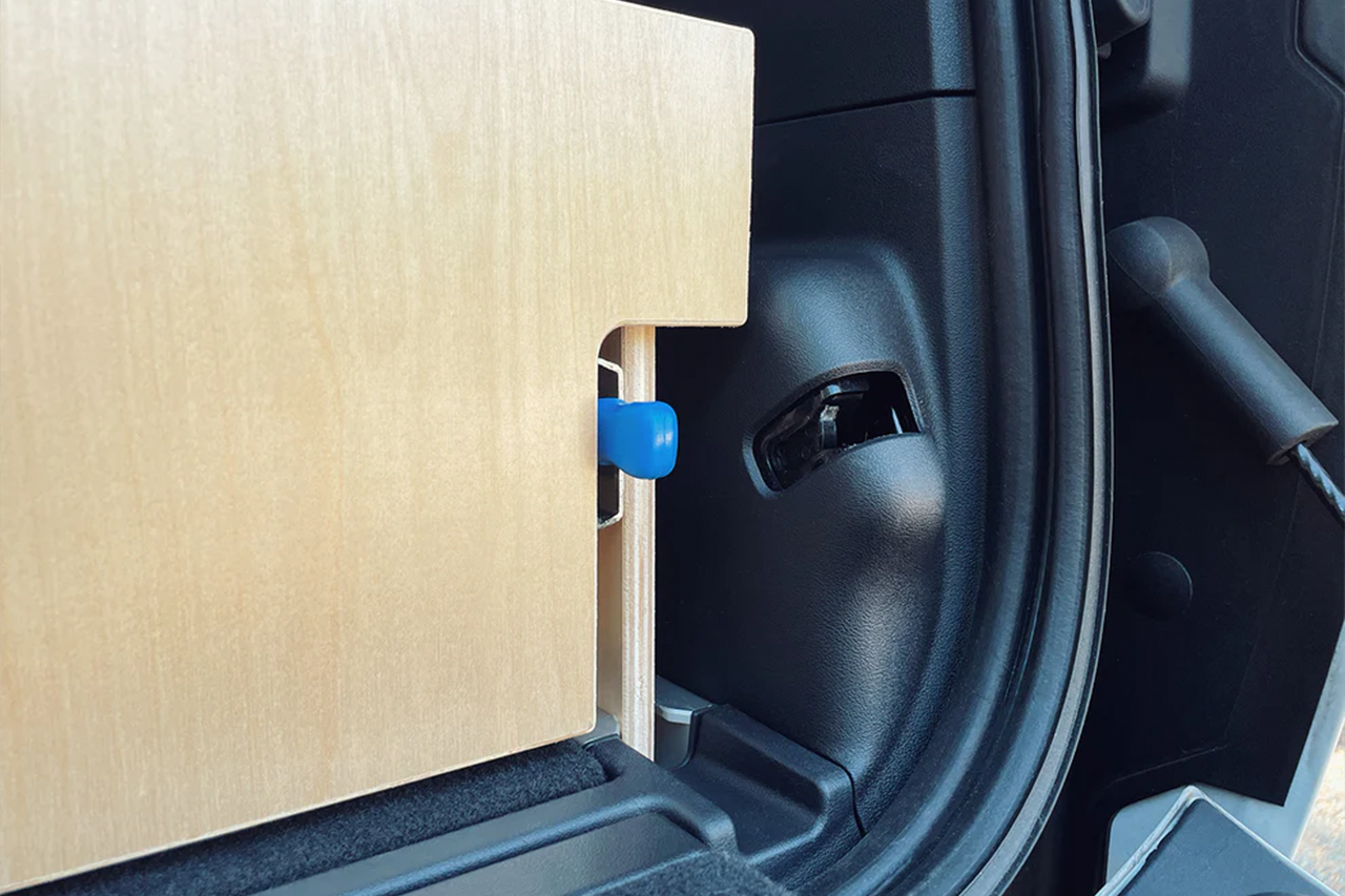 Modular Camp Kitchen, Sleep / Bedding Platform and Storage Drawer System for Rivian R1S Rear Cargo Area - by Fruble