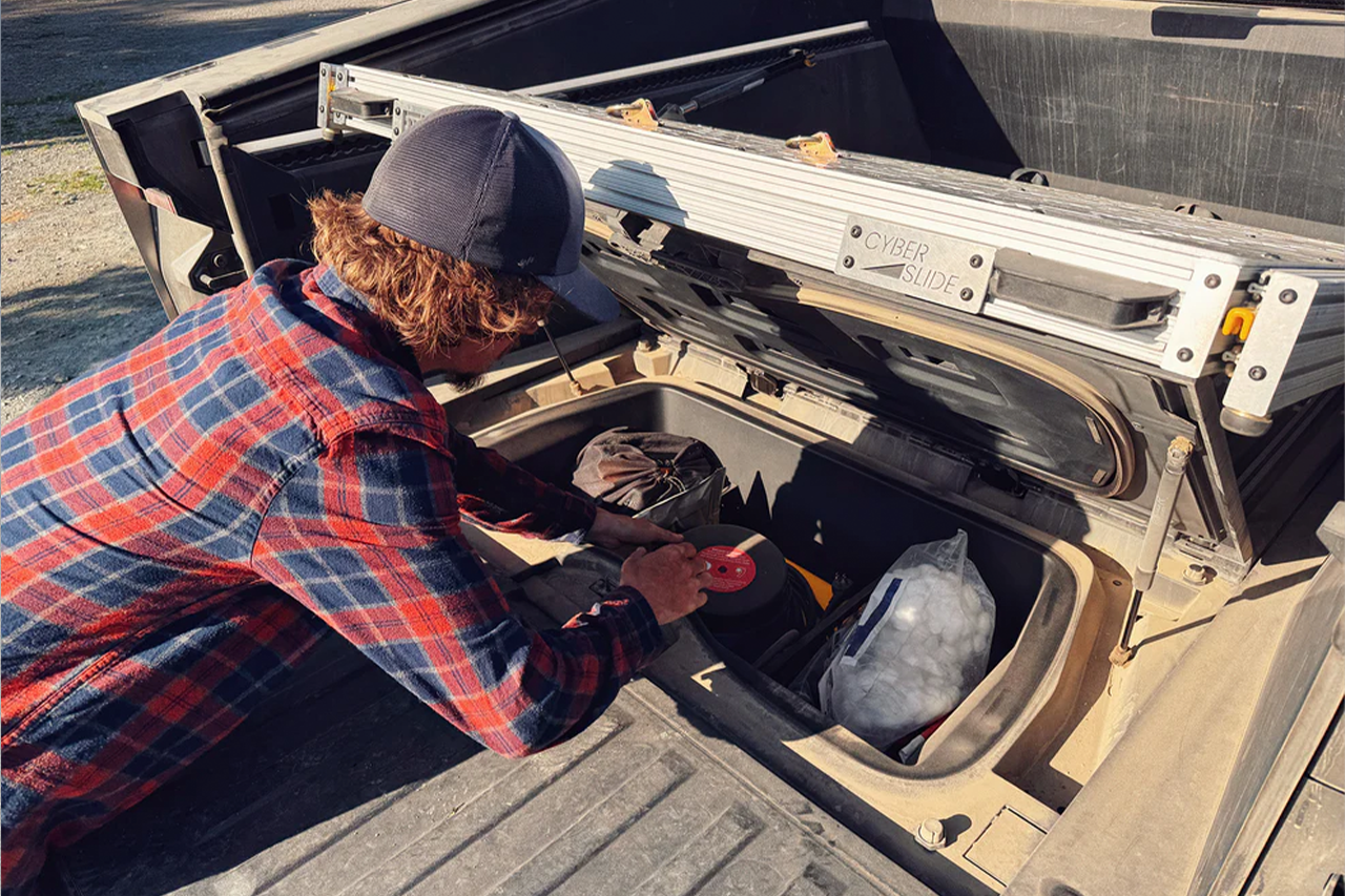 Full Length Slide-Out E-Track Bed Frame & Storage System for Tesla Cybertruck - by Fruble