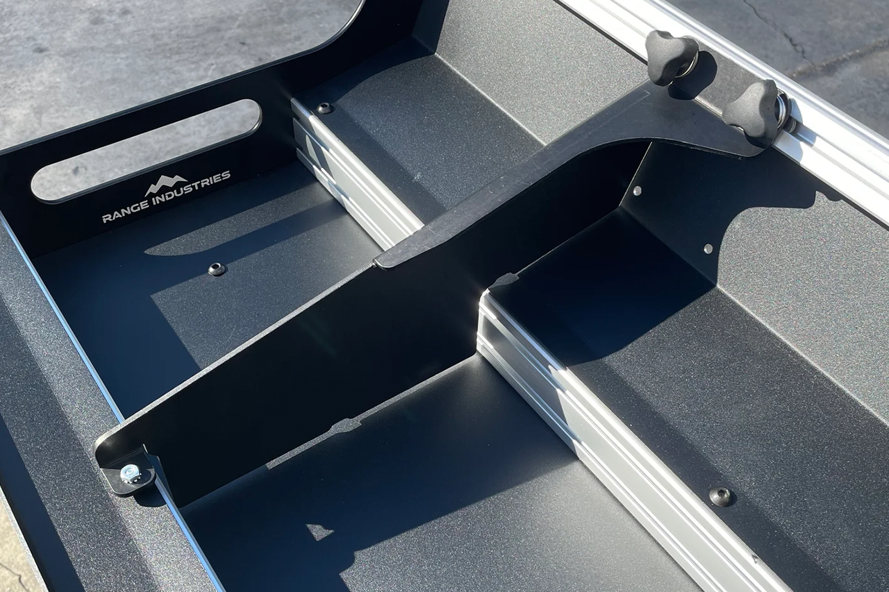 Gear Tunnel Slide Tray Divider for Range Industries Rivian R1T Slide