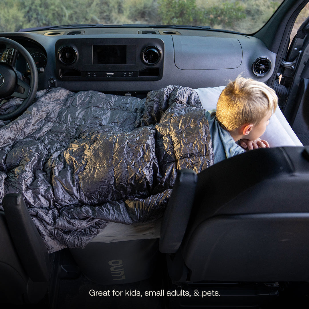 Luno Premium AIR Pro Mercedes Sprinter Van Front Cab Mattress for Camp, Adventuring, or Road Trips