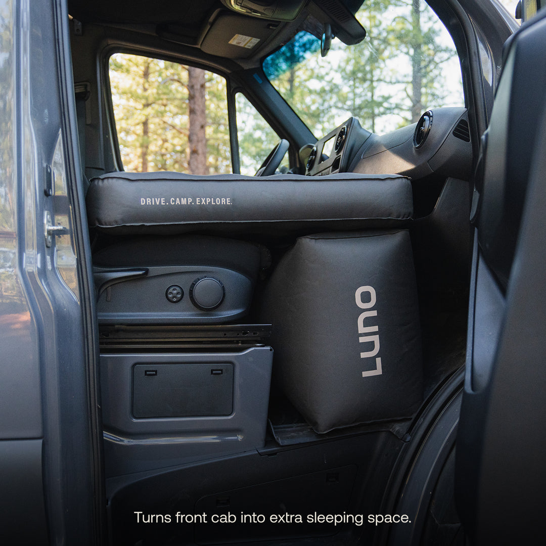 Luno Premium AIR Pro Mercedes Sprinter Van Front Cab Mattress for Camp, Adventuring, or Road Trips