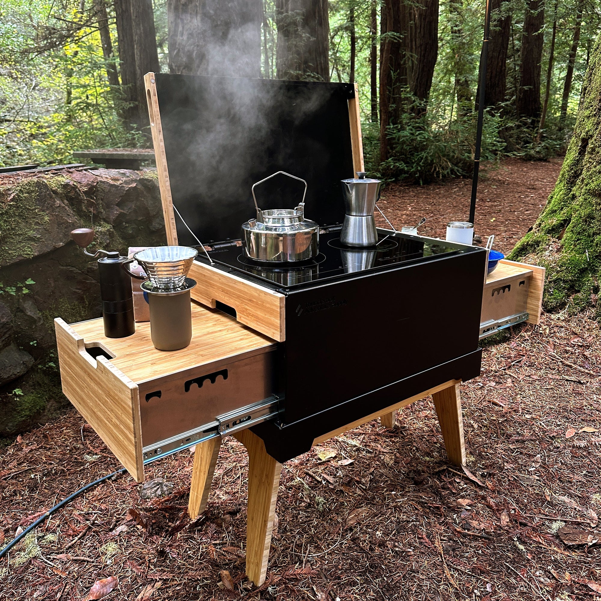 Thunderbolt Adventure Field Table – Compact Folding Bamboo Camp Table
