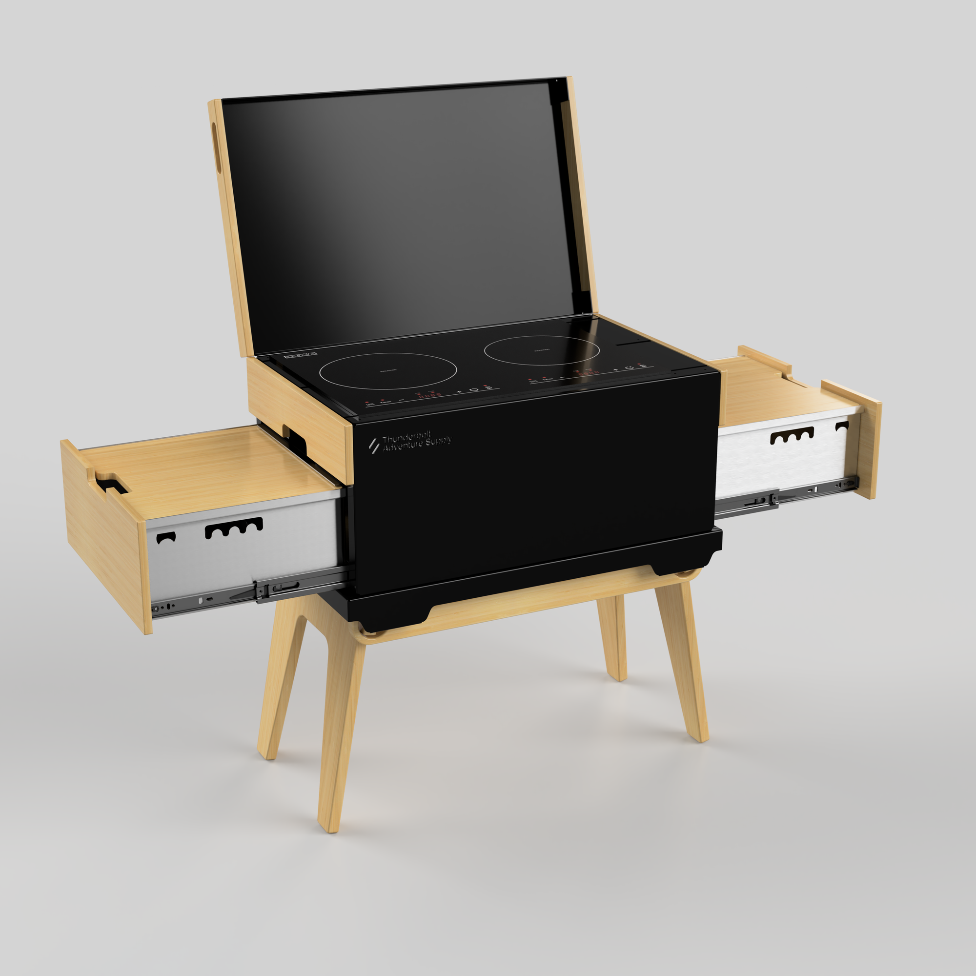 Thunderbolt Adventure Field Table – Compact Folding Bamboo Camp Table