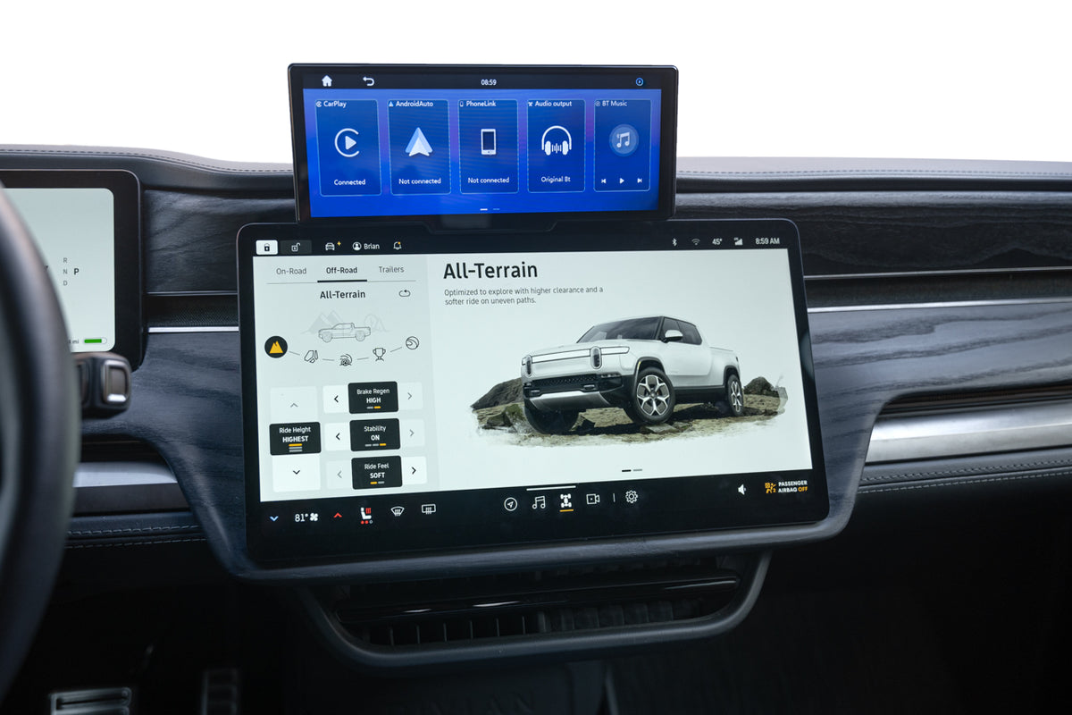 Apple CarPlay / Android Auto Smart Dash Screen for Rivian R1T / R1S by Team 1EV