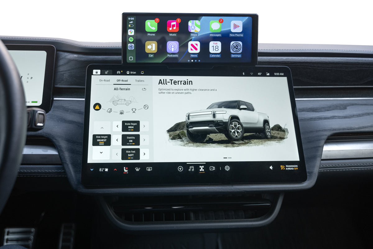 Apple CarPlay / Android Auto Smart Dash Screen for Rivian R1T / R1S by Team 1EV