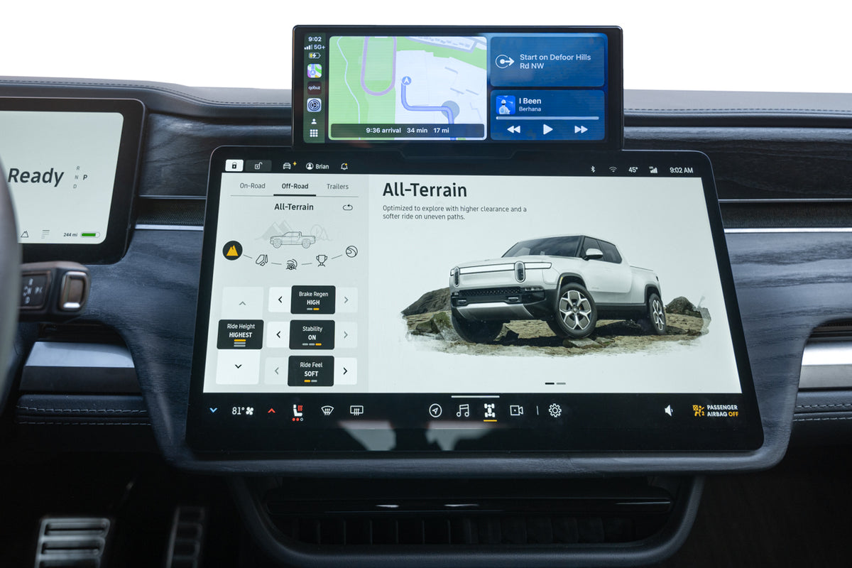 Apple CarPlay / Android Auto Smart Dash Screen for Rivian R1T / R1S by Team 1EV