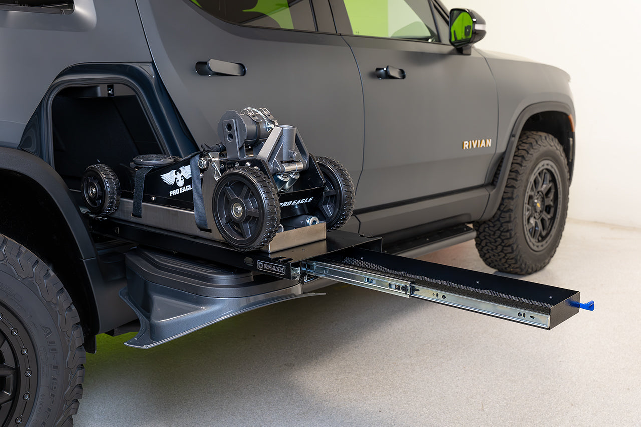 Team 1EV RMAXX Gear Tunnel Dual Slide Out Trolley Sled and Storage Chests & Boxes for Rivian R1T