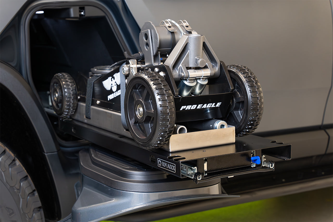 Team 1EV RMAXX Gear Tunnel Dual Slide Out Trolley Sled and Storage Chests & Boxes for Rivian R1T