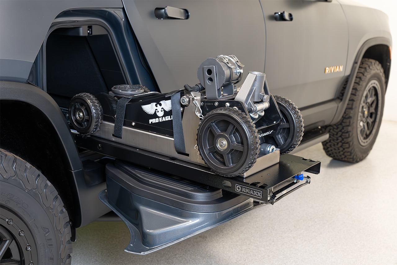 Team 1EV RMAXX Gear Tunnel Dual Slide Out Trolley Sled and Storage Chests & Boxes for Rivian R1T