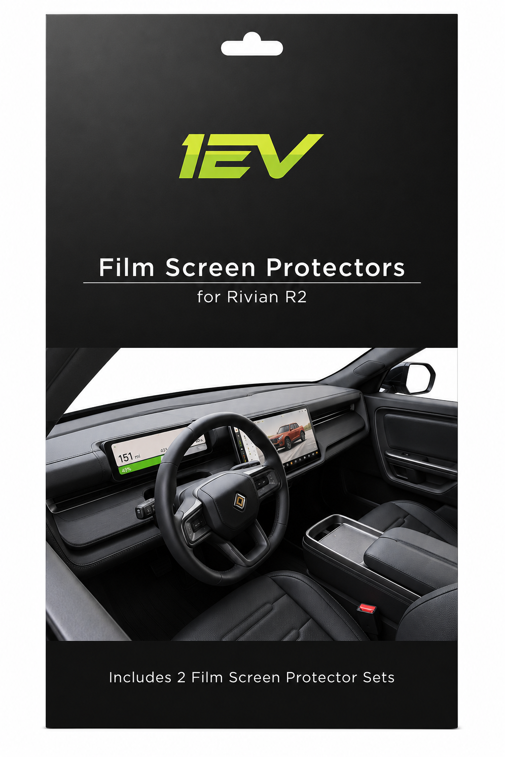 Glare-Free Touch Screen Protectors for Rivian R2 - Two Screens (Driver & Center) by Team 1EV