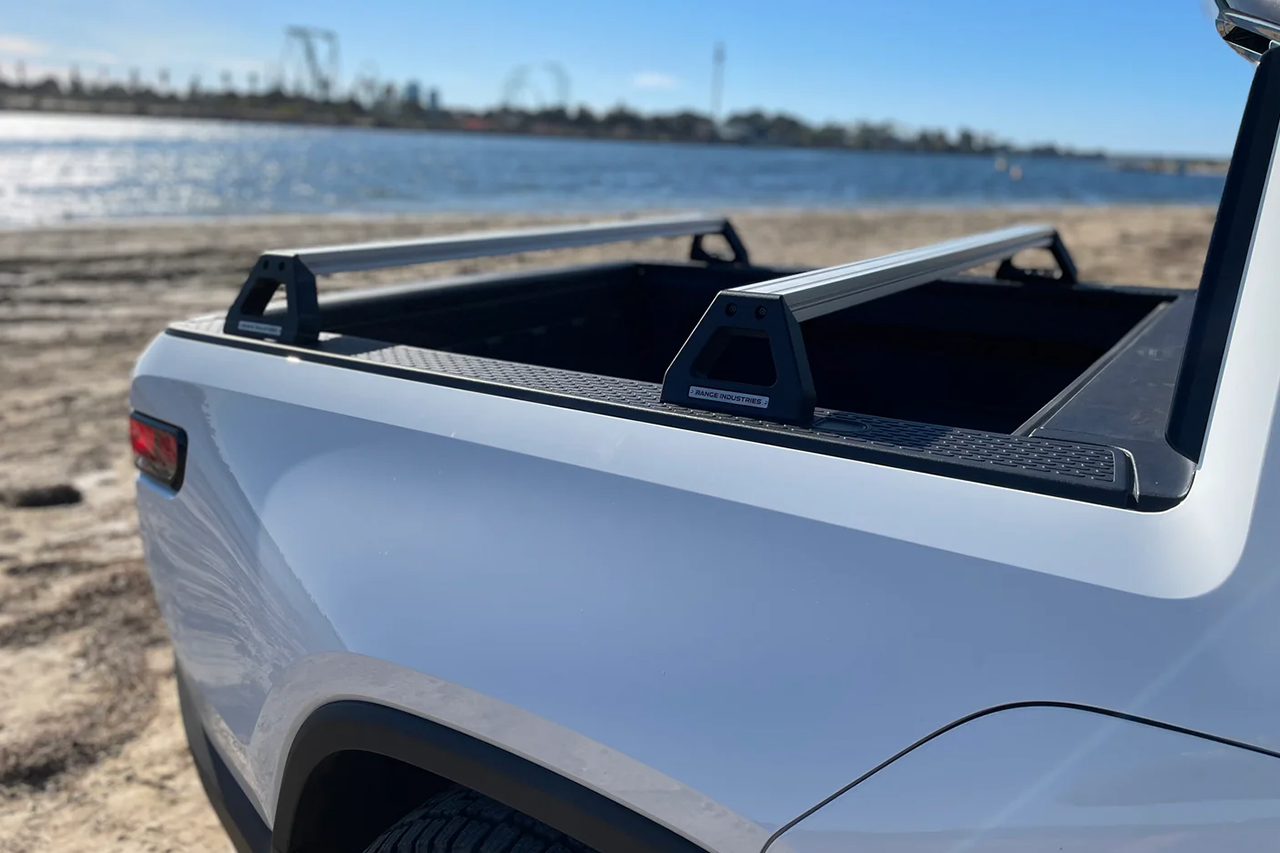 Badwater Low Profile Aluminum Crossbar Bed Rack for Rivian R1T by Range Industries