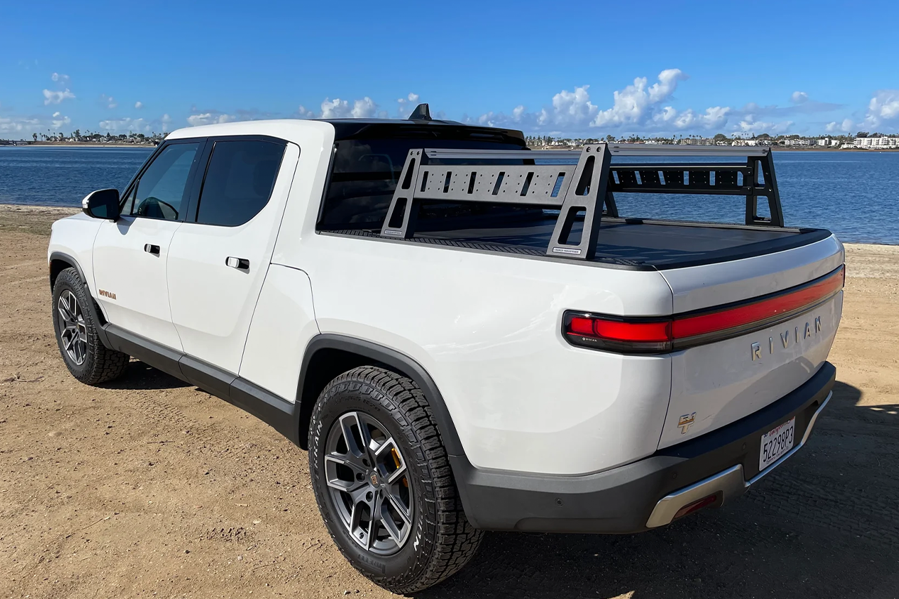 Sierra Tactical Bed Rack and Rails System for Rivian R1T by Range Industries