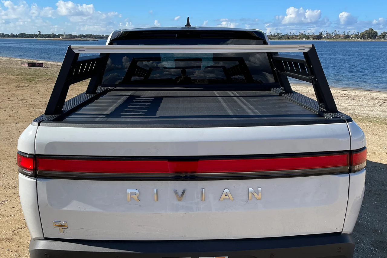 Sierra Tactical Bed Rack and Rails System for Rivian R1T by Range Industries