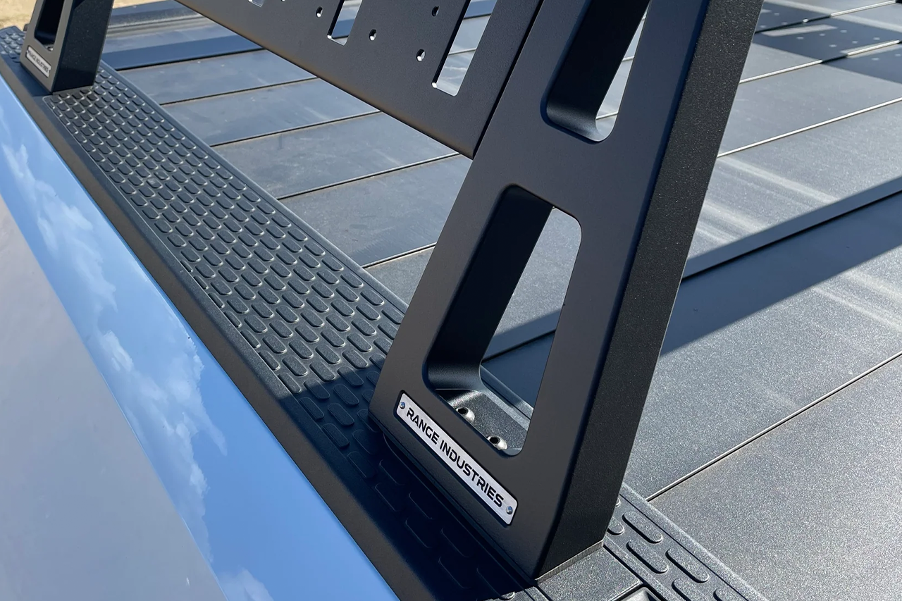 Sierra Tactical Bed Rack and Rails System for Rivian R1T by Range Industries