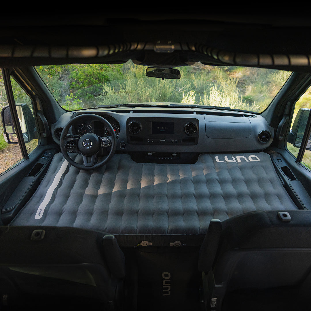 Luno Premium AIR Pro Mercedes Sprinter Van Front Cab Mattress for Camp, Adventuring, or Road Trips