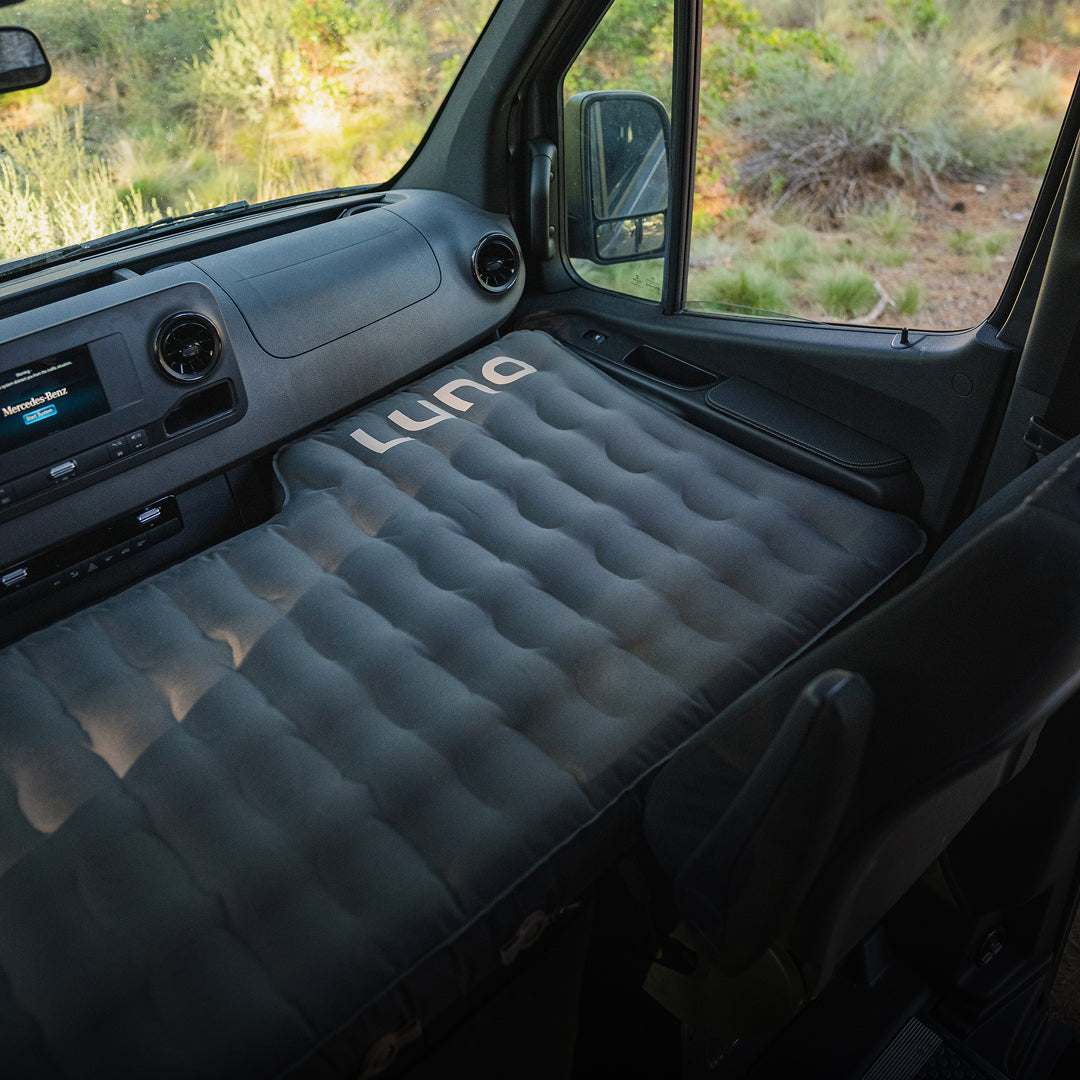 Luno Premium AIR Pro Mercedes Sprinter Van Front Cab Mattress for Camp, Adventuring, or Road Trips