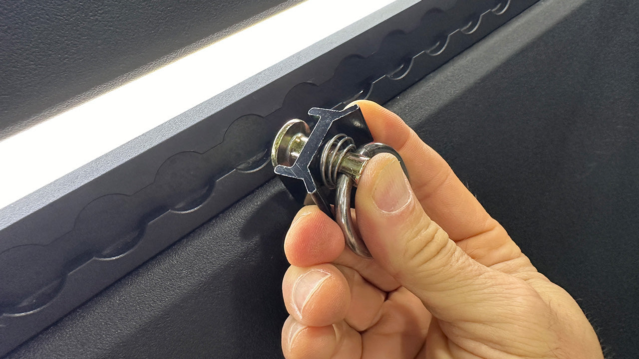 Bed Quick Disconnect Tie Down Ring Hooks for Rivian R1T Bed L-Track Fittings