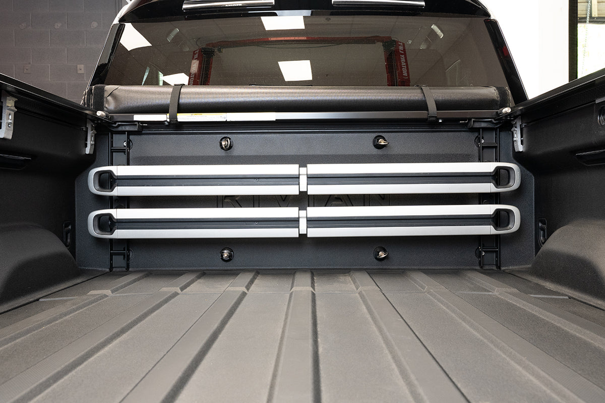 Rivian Cargo Crossbar Storage Mounts for Truck Bed or Garage Wall by Team 1EV