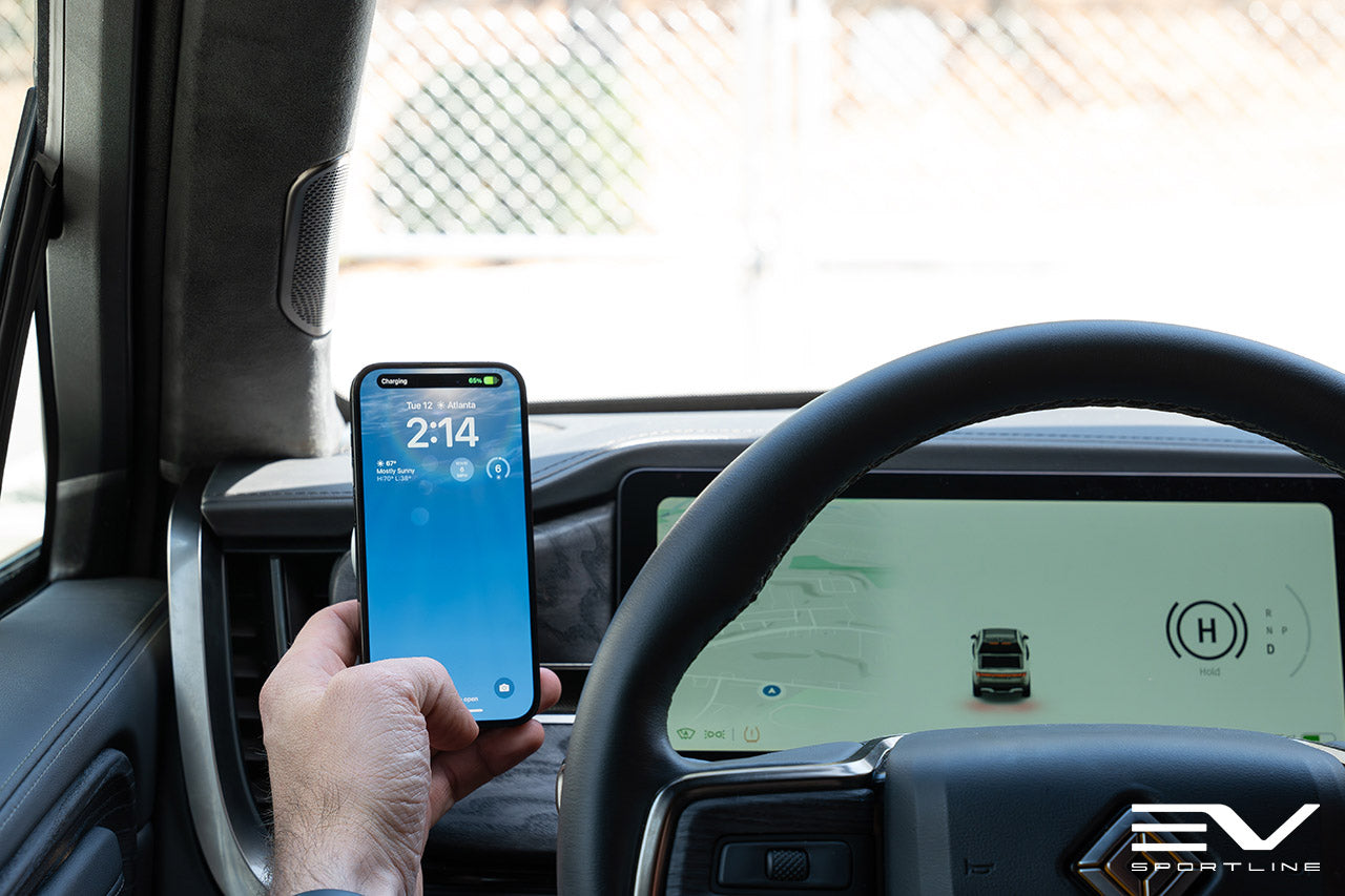 Dashboard Phone Mount with MagSafe Charger & Plug-and-Play Hardwire Kit for Rivian R1T / R1S