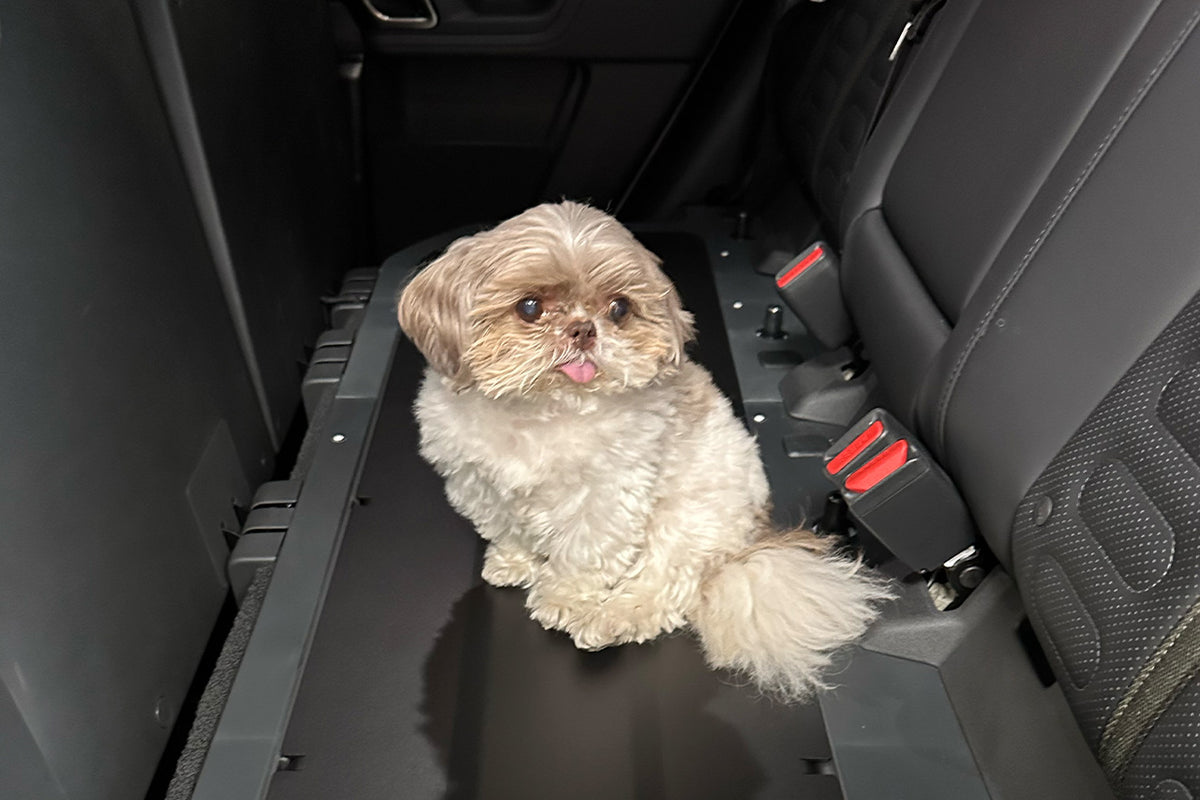 Rivian R1T Under Rear Seat Cargo Cover &amp; Dog / Pet Deck by Team 1EV