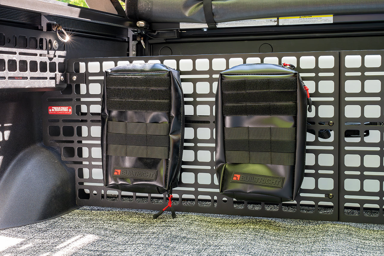 BuiltRight Bedside (Cab Wall) Mounting & Storage MOLLE Panel Pouch Cases