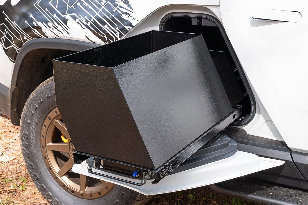 Team 1EV RMAXX Gear Tunnel Dual Slide Out Trolley Sled and Storage Chests & Boxes for Rivian R1T