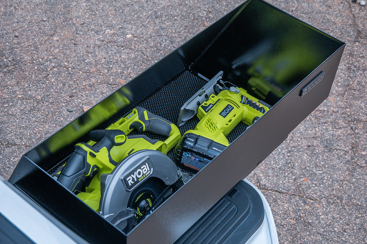 Team 1EV RMAXX Gear Tunnel Dual Slide Out Trolley Sled and Storage Chests & Boxes for Rivian R1T