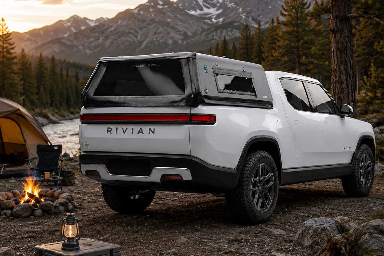 FLATED Inflatable Truck Bed Cap Shell for Rivian R1T for Rivian - MID-SHORT RIV CAP52