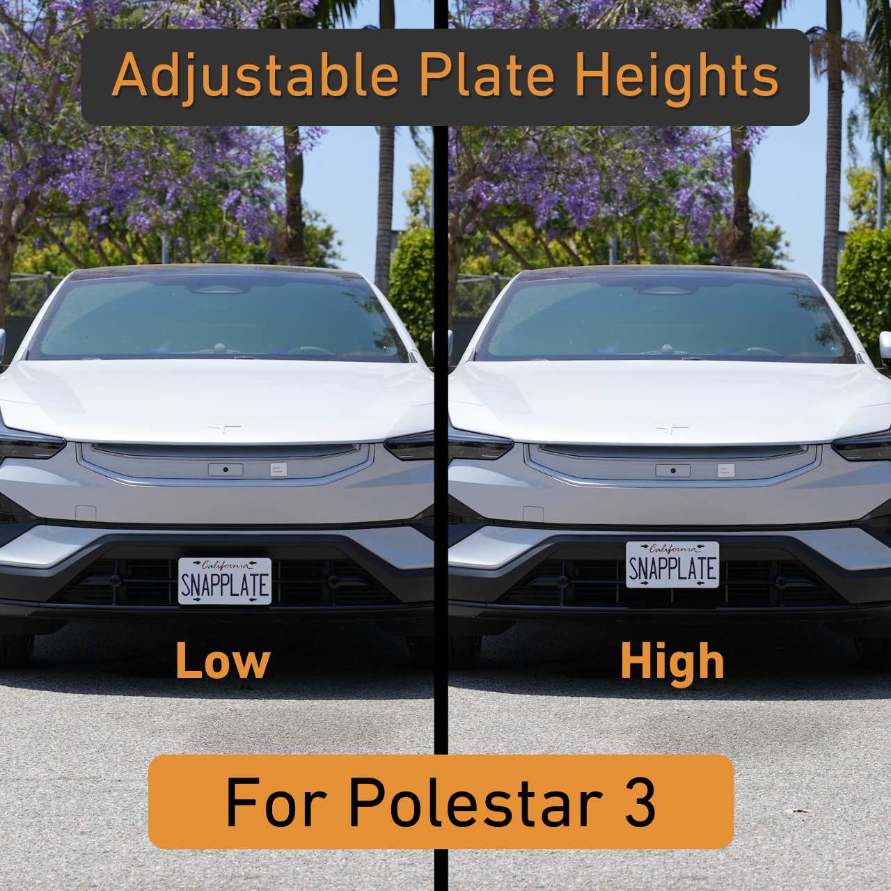 Polestar 3 Front License Plate Holder, No Drill, SnapPlate