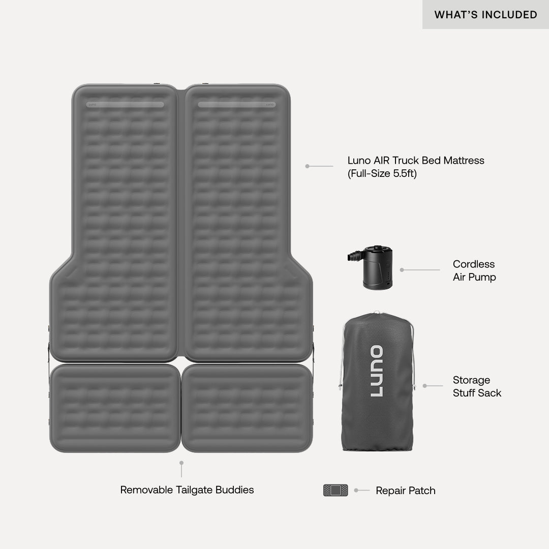 Luno Premium AIR Jeep Gladiator Truck Bed Mattress for Camping or Adventuring