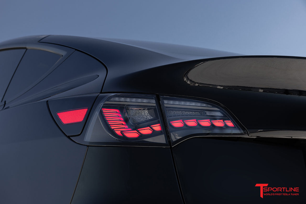 Smoked LED Bumper Reflector Lights For Tesla Model 3 – Tail/Brake & Sequential Turn Signals