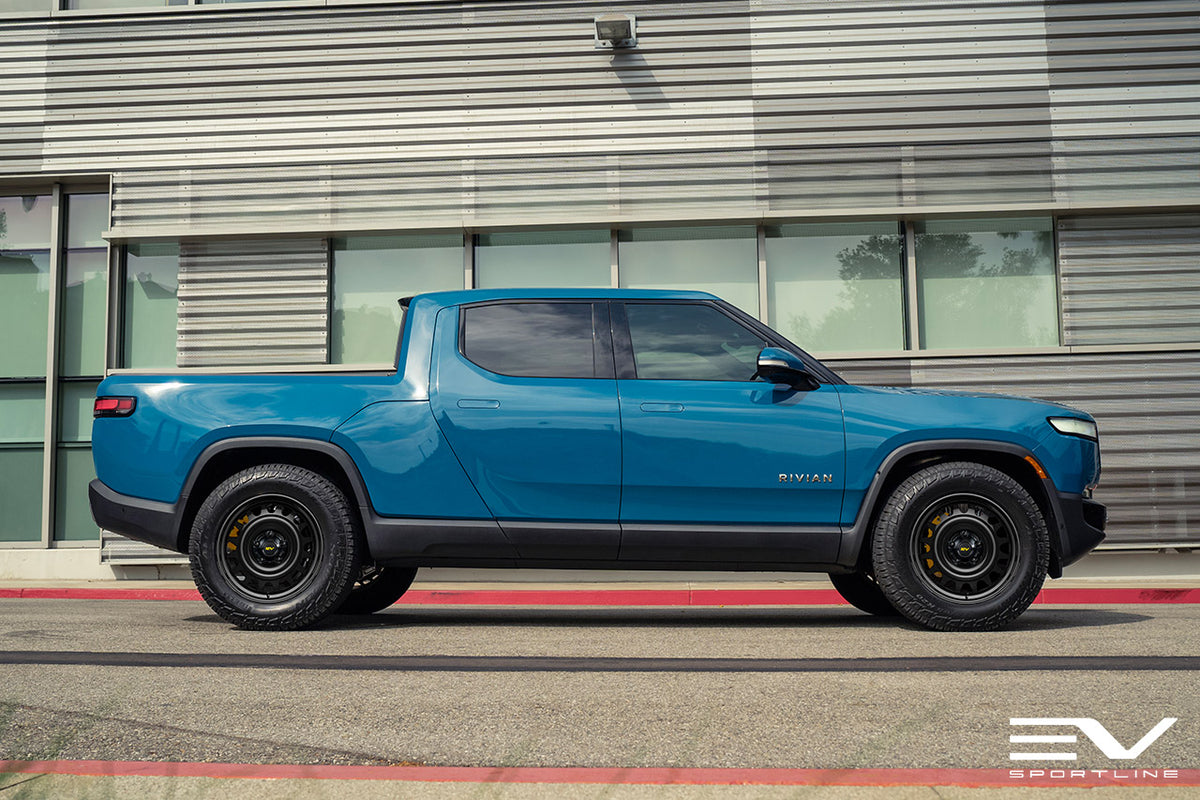 R1600 20&quot; Steel Wheel &amp; Tire Package by Team 1EV for Rivian R1T / R1S - Steelies