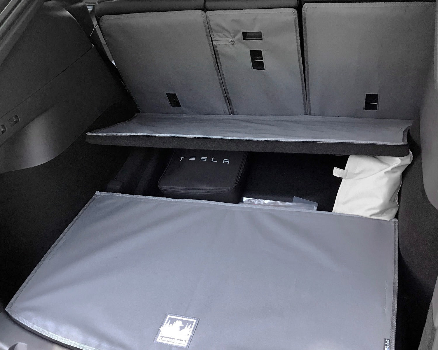 Rear Cargo and Back Seat Down Canvasback Liner and Surface Covers for Tesla Model Y 2020-2024