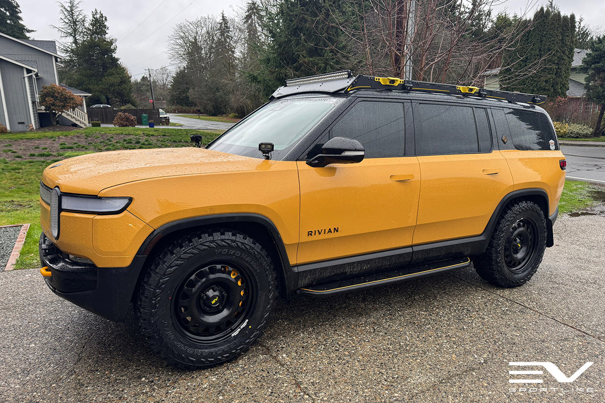 R1600 20&quot; Steel Wheel &amp; Tire Package by Team 1EV for Rivian R1T / R1S - Steelies