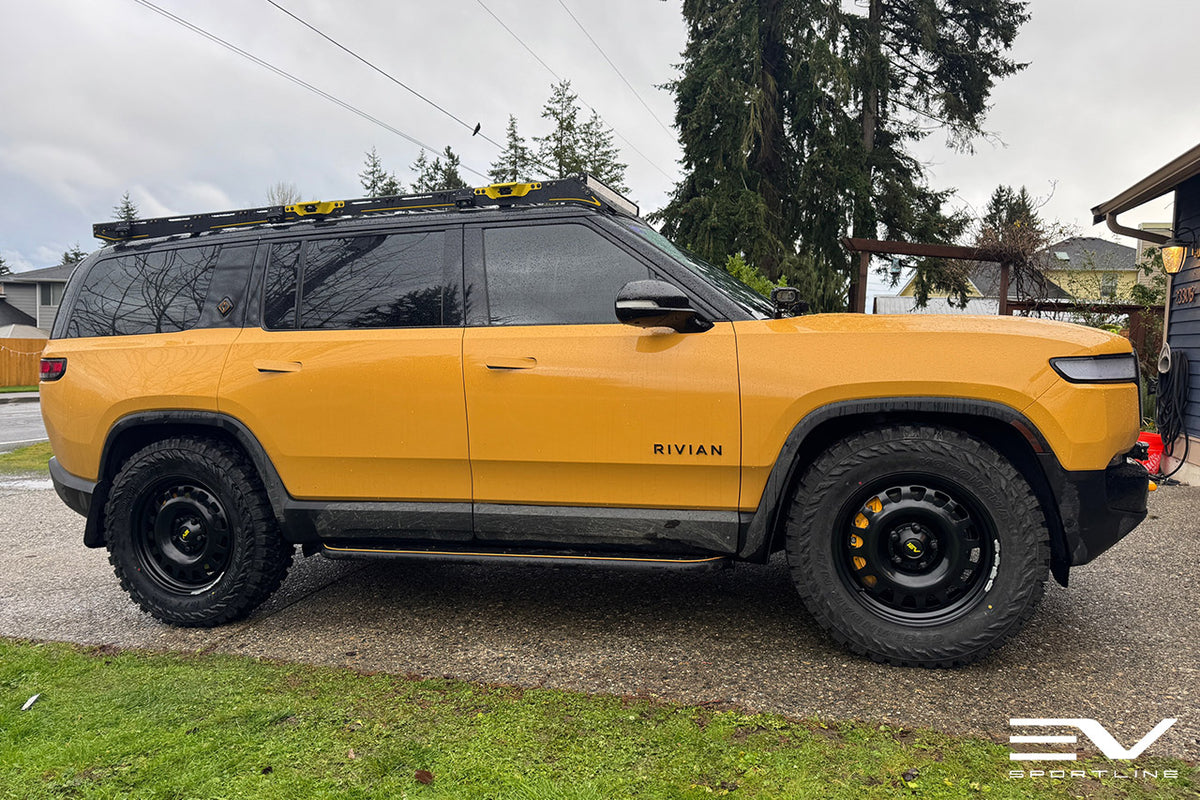 R1600 20&quot; Steel Wheel &amp; Tire Package by Team 1EV for Rivian R1T / R1S - Steelies