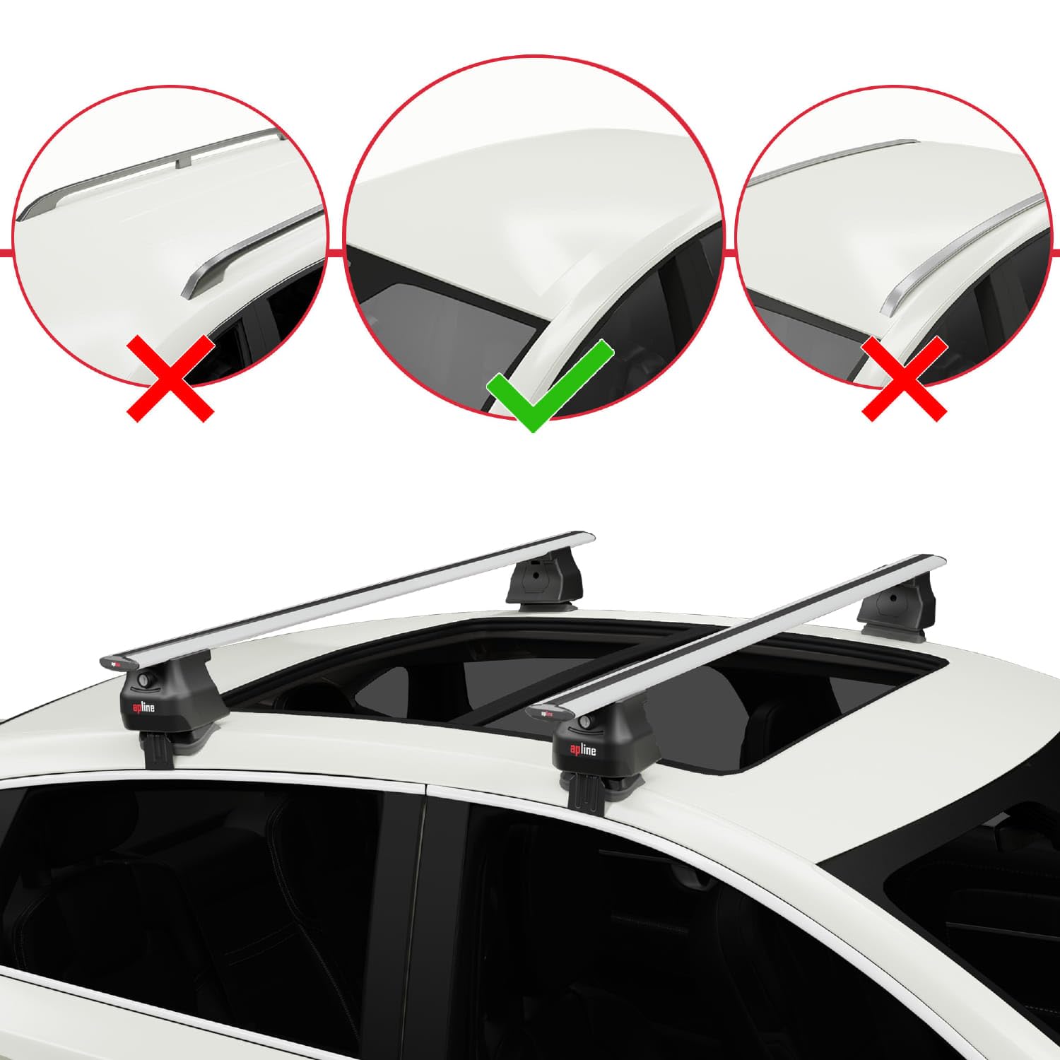 Cross Bar Grey Aluminum Roof Rack (Set of 2) for Hyundai Ioniq 5 (NE) 2021-2025